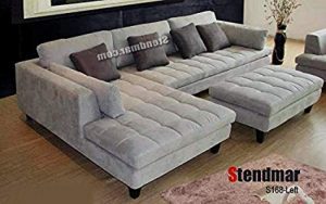 Amazon.com: 3pc Contemporary Grey Microfiber Sectional Sofa Chaise