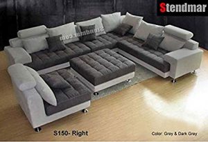 Amazon.com: 5PC NEW MODERN GRAY MICROFIBER BIG SECTIONAL SOFA SET