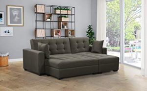 Amazon.com: BroyerK 3 pc Reversible Sleeper Sectional Sofa Bed