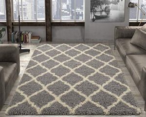 Amazon.com: Ottomanson Ultimate Shaggy Collection Grey Moroccan