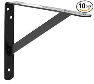 Decko 49144 Heavy Duty Shelf Bracket, 10.5-Inch by 7.5-Inch, Black