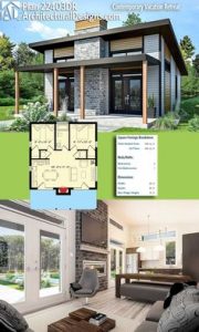 Small Modern cabin house plan by FreeGreen | Energy Efficient House