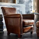 Irving Roll Arm Leather Armchair with Nailheads | House | Furniture