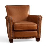 Irving Roll Arm Leather Armchair with Nailheads | Furniture