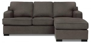 Milo 2-Piece Linen-Look Fabric Sofa Bed Sectional u2013 Gravel | The Brick