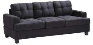 Glory G515A Black Suede Sofa Set