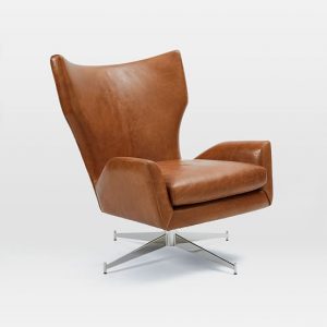 Hemming Leather Swivel Armchair | west elm