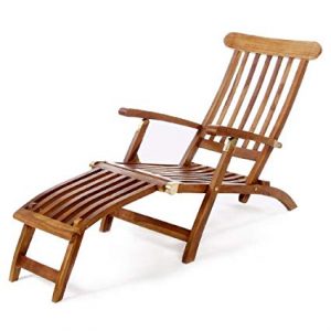 Amazon.com: All Things Cedar TF53 Teak Steamer Chair: Kitchen & Dining