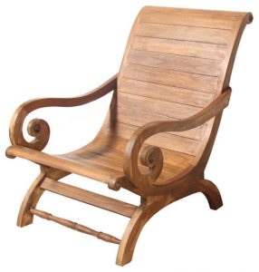 Bali Lounger Lazy Chair Teak Indoor Colonial Style - Asian