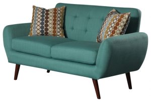 Irene Linen Love Seat - Midcentury - Loveseats - by US Furnishings