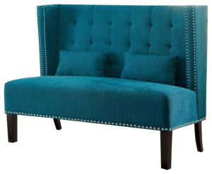 Amora Love Seat, Teal - Contemporary - Loveseats - by Benzara