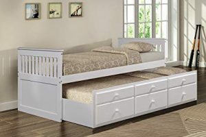 Amazon.com: Merax Captain's Platform Storage Bed with Trundle Bed