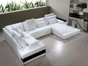 Diamond Modern White Leather