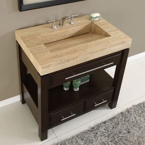 Shop Silkroad Exclusive Travertine Top Single Stone Sink Bathroom