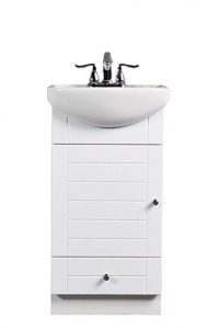 SMALL BATHROOM VANITY CABINET AND SINK WHITE - PE1612W NEW PETITE