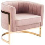 Mica Gold Accent Chair, Blush Pink - Contemporary - Armchairs And