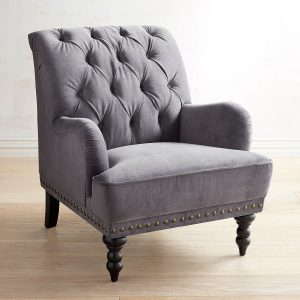 Chas Zinc Gray Velvet Armchair | Pier 1