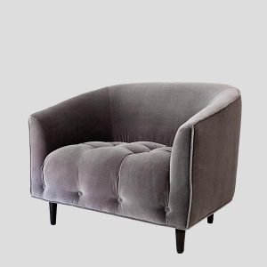 Carla Large Greige velvet armchair u2013 Att Pynta