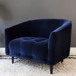 Carla Large Deep blue velvet armchair u2013 Att Pynta