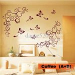 Butterfly Vine Flower Wall Art Stickers Decals Wall Paster House