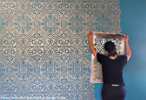 How to Stencil a Wallpaper Look for Less! | Stenciled & Painted