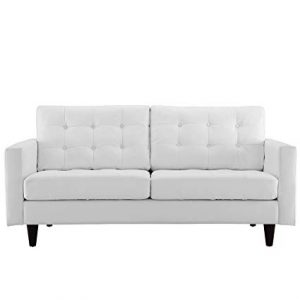 Amazon.com: Modern Contemporary Loveseat, White Leather: Kitchen