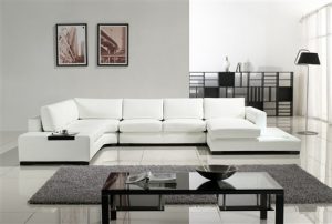 Modern White Leather Sectional Sofa TOS-LF-2029