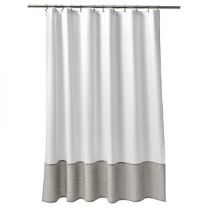 Oxford Stitch Shower Curtain White/Gray - Fieldcrest® : Target