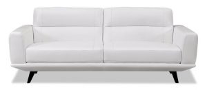 Kendra Genuine Leather Sofa - Arctic White | The Brick