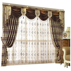 Amazon.com: Queen's House Luxury Baroque Pattern Window Curtains