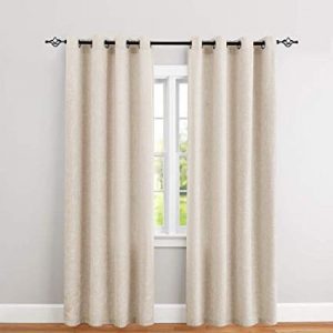 Amazon.com: jinchan Burlap Linen Window Curtains for Bedroom Window