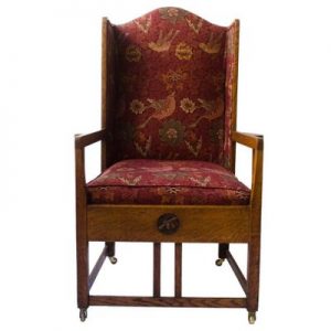 Antique Oak Wingback Armchair for sale at Pamono