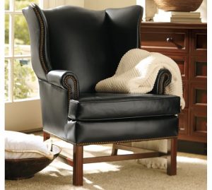 Thatcher Leather Wingback Chair | Pottery Barn