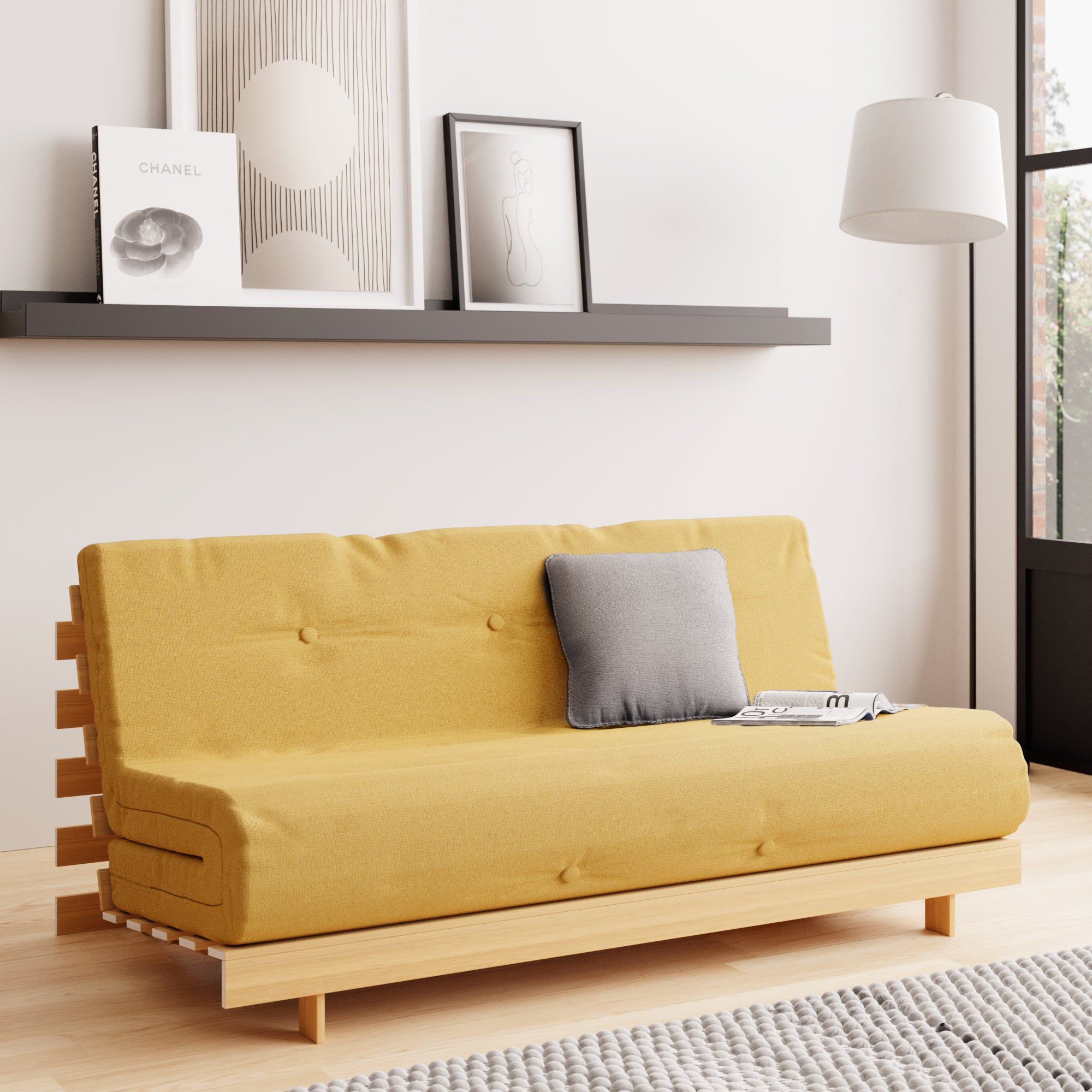 Use futon sofa bed for a dual
purpose  function in your apartment