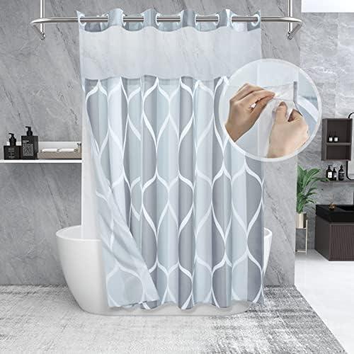 Transforming Our Bathroom: The No Hook Grey Shower Curtain Review