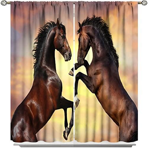 Transform Our Space: Review of Sunset Forest Horse Curtains