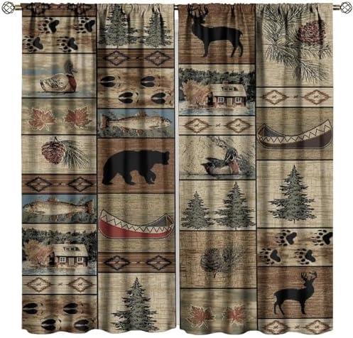 Transform Our Space with Rustic Moose Deer Decor Curtains