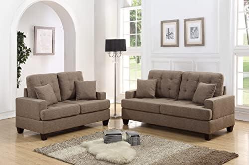 Comfort Meets Style: Our Review of the 2pcs Polyfiber Sofa Set