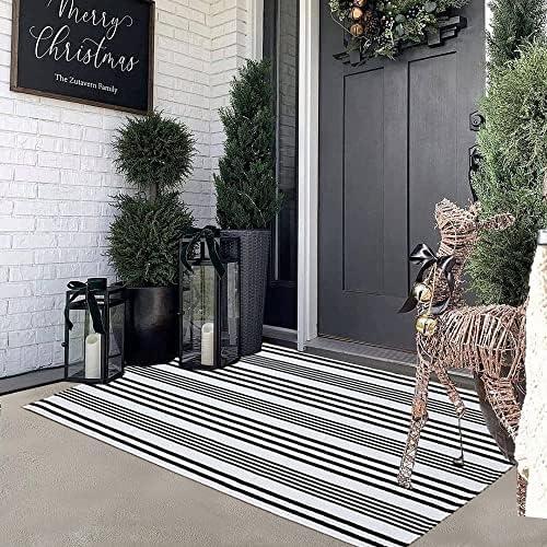 Transform Our Space with the Black and White Striped Rug