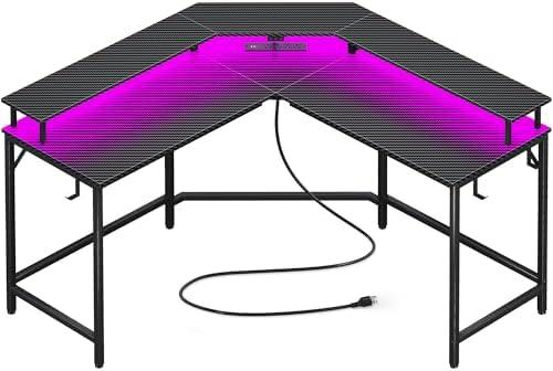 Stylish ‍Desks with ⁣USB Ports & LED ⁣Lights for Gaming!