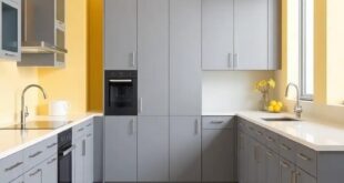 Brighten Your Home: The Perfect Harmony of Yellow Kitchens with Sleek Gray Cabinets