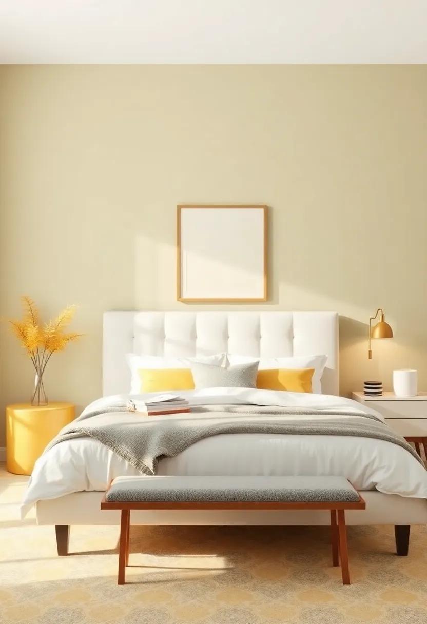 Brighten Your Space: Stunning Bedroom Paint Colors Enhanced with Yellow Accents