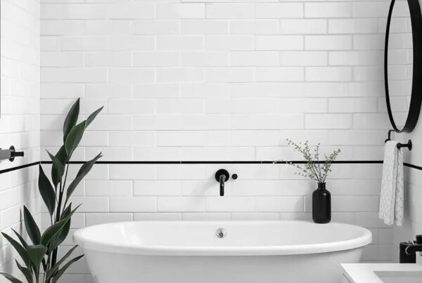 Chic Harmonies: Designing an Eclectic Bathroom with Striking Black-and-White Accents