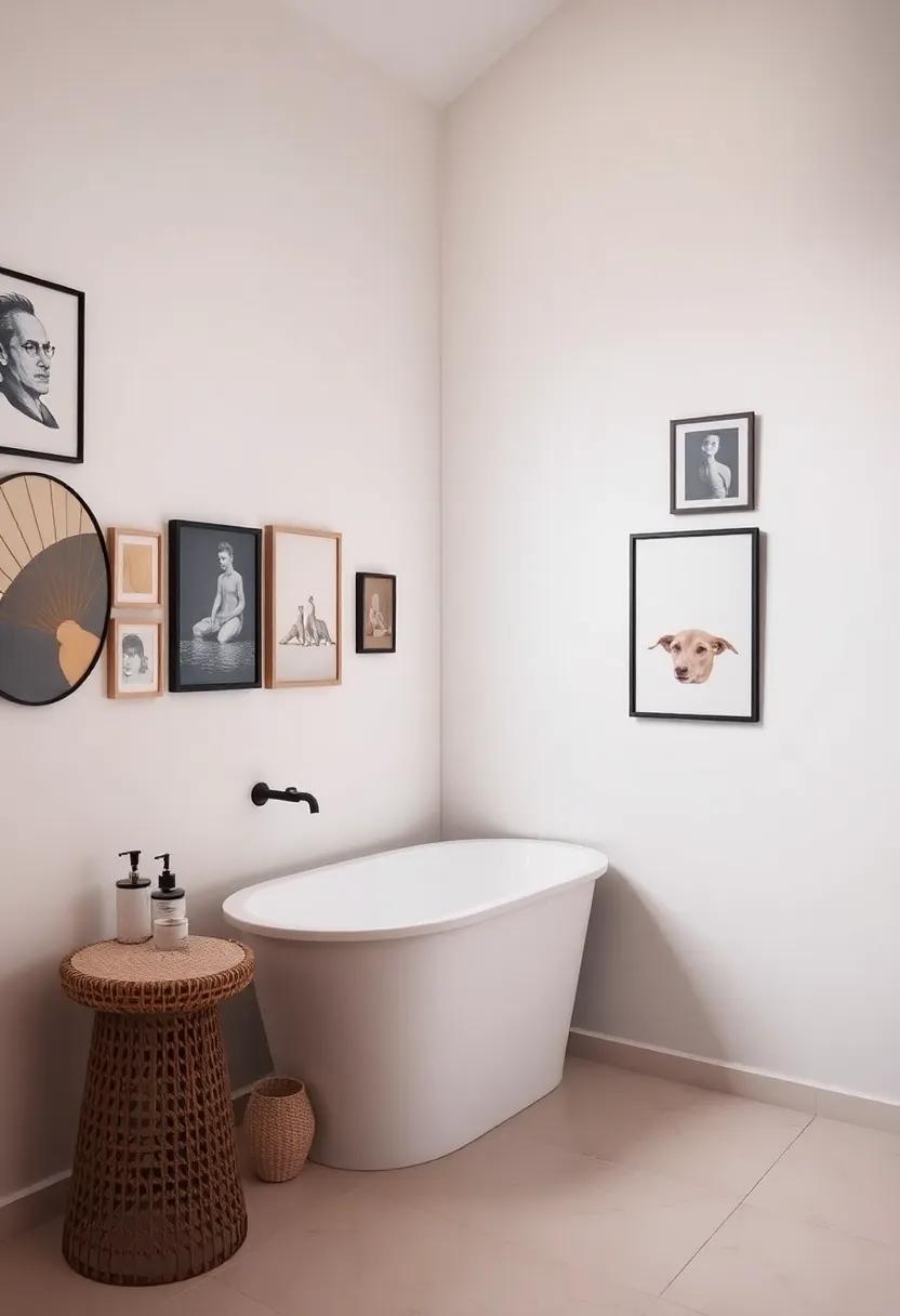 Exploring Mixed ​Media for an Eclectic Bathroom Gallery Wall