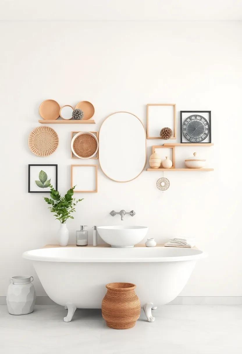 Showcasing Ceramics ⁤and Decorative ‍Pieces for a Unique Bathroom Wall