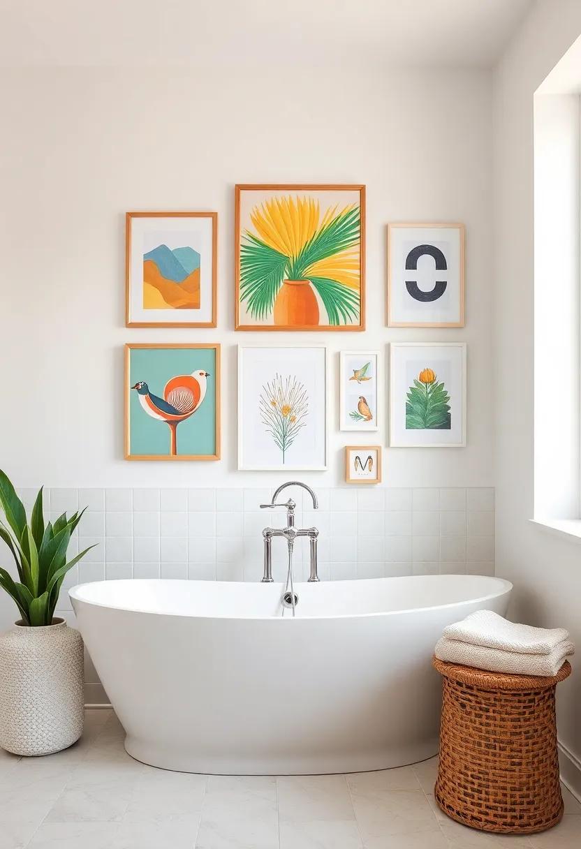 Transforming⁣ Your Space⁣ with a Vibrant Bathroom Artful Gallery Wall