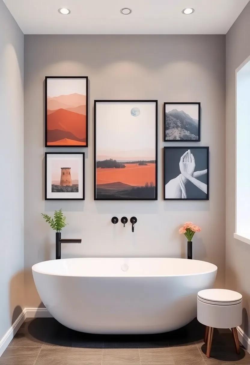 Utilizing Non-Traditional Art Forms to boldly ⁤Define Your Bathroom Space