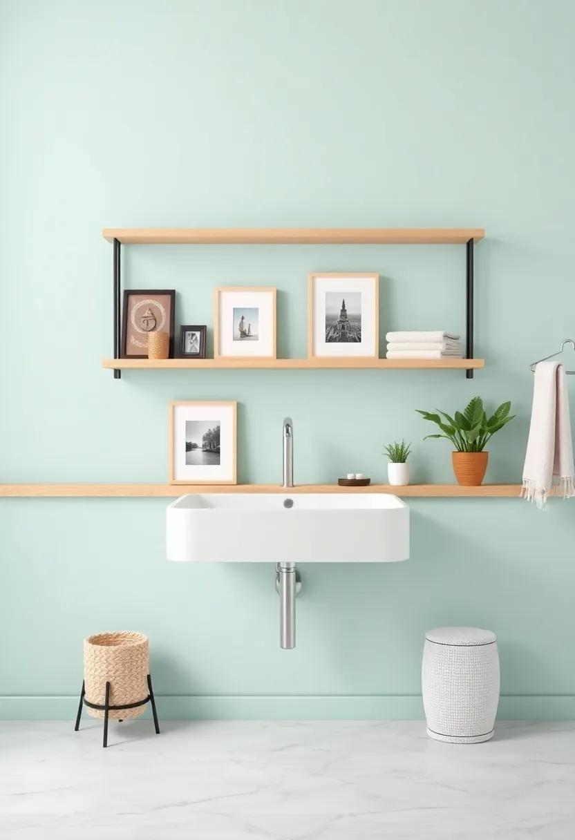 Utilizing Shelving ⁤to ⁣Enhance Your Bathroom Gallery Wall Creativity