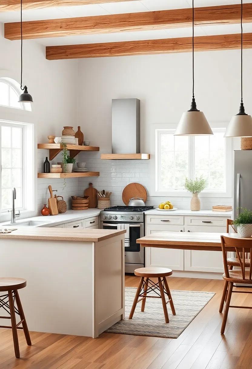 inspiration‌ for Cozy Farmhouse Kitchen Spaces Blending​ Modern and Rustic Elements