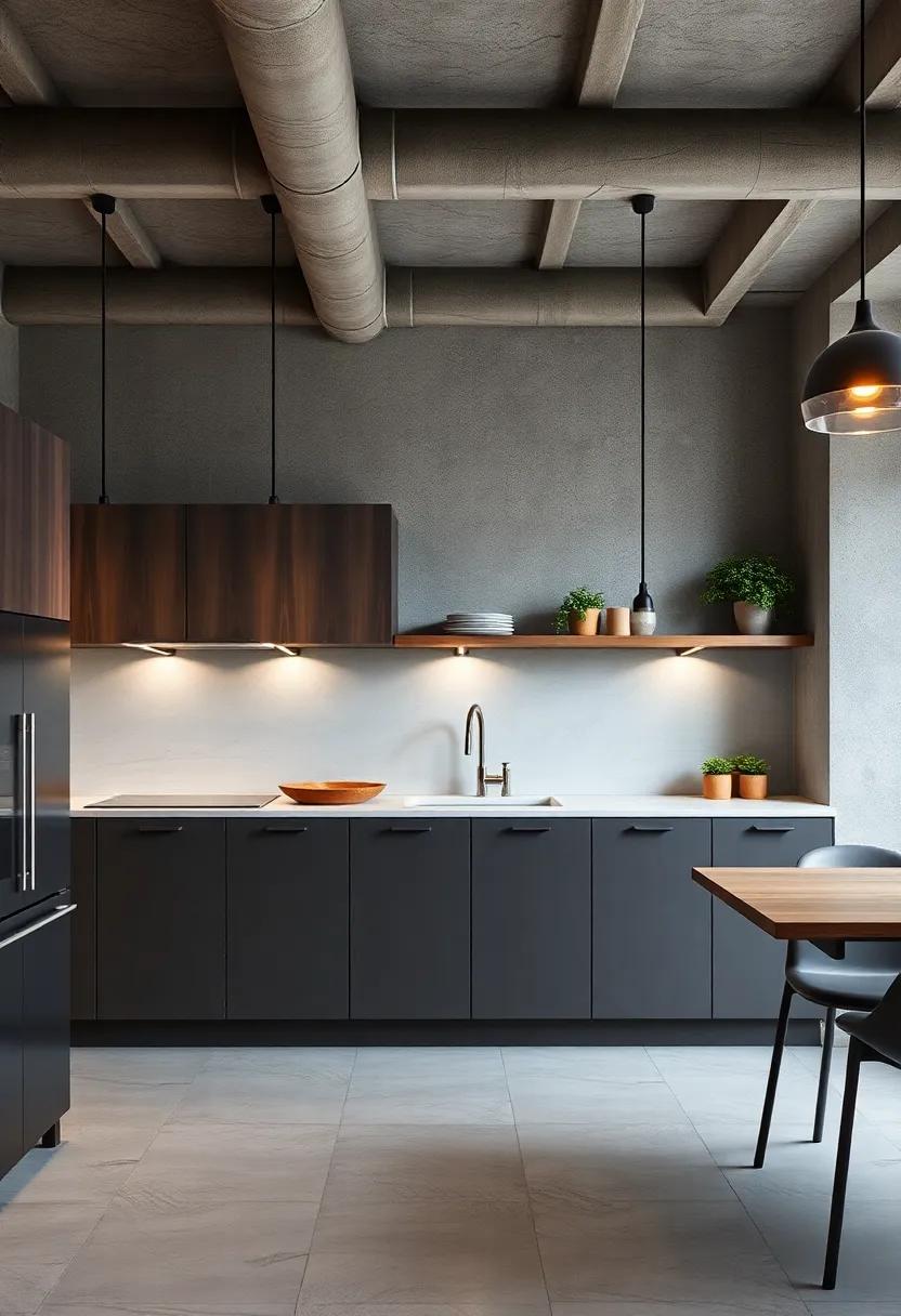 Sleek‍ Industrial Kitchens Showcasing ‌Raw Materials and Urban Flair